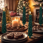 2pc/4pcs Christmas Tree LED Flameless Candles 3D Flame Green Candlesticks Christmas