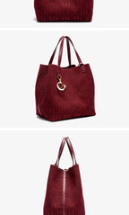 Fashion New Solid Color Women's Bucket Bag Large Capacity Letter Design Small Card Bag Accessories Handbag