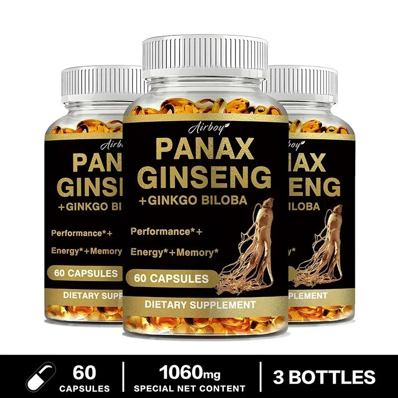 Panax Ginseng + Ginkgo Biloba Improves Memory Mental Performance Immune Support Maintain Overall Health