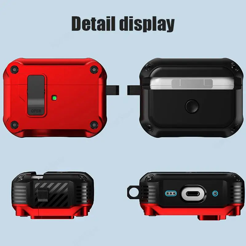 Security Lock Cover for AirPods Pro 3 2025 Pro 3rd Gen 2025 Headphone Fundas With Hook