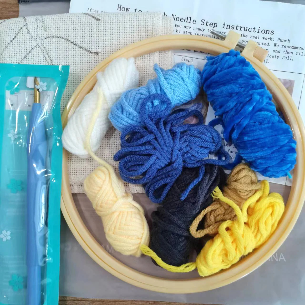 Punch Needle Kits for Beginners Adults Embroidery Starter Craft Tools Ocean Life Theme DIY Wall Art Gift for Women