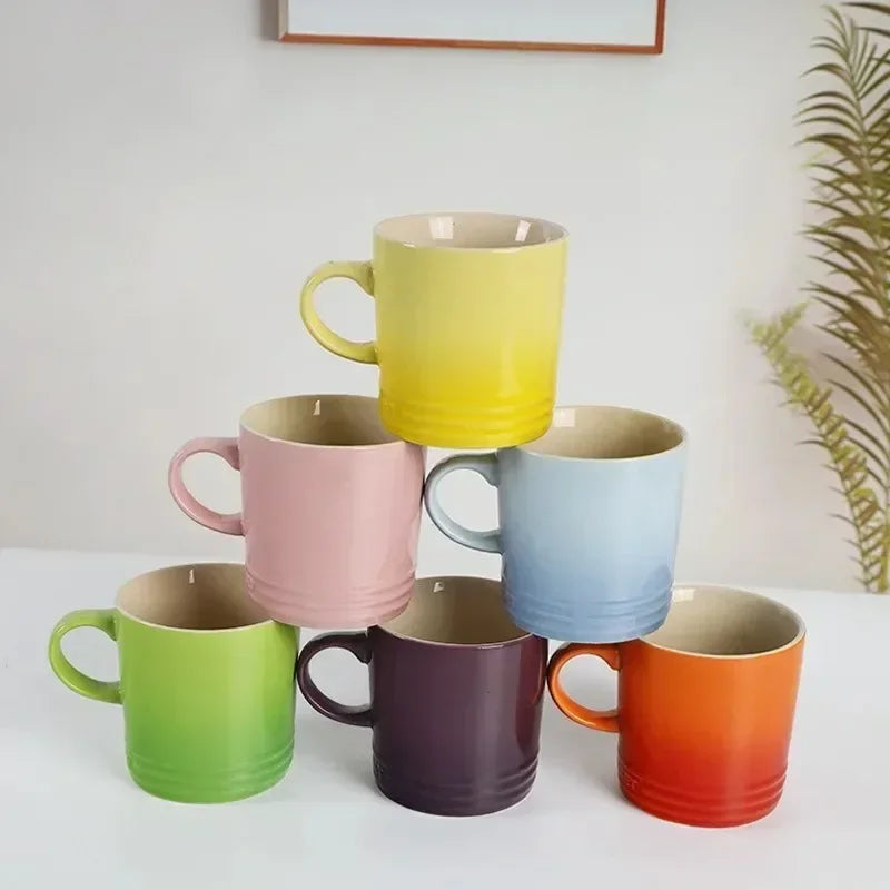 350 Mlnew Creative Macaron Mug Nordic Style Color Gradient Ceramic Cups