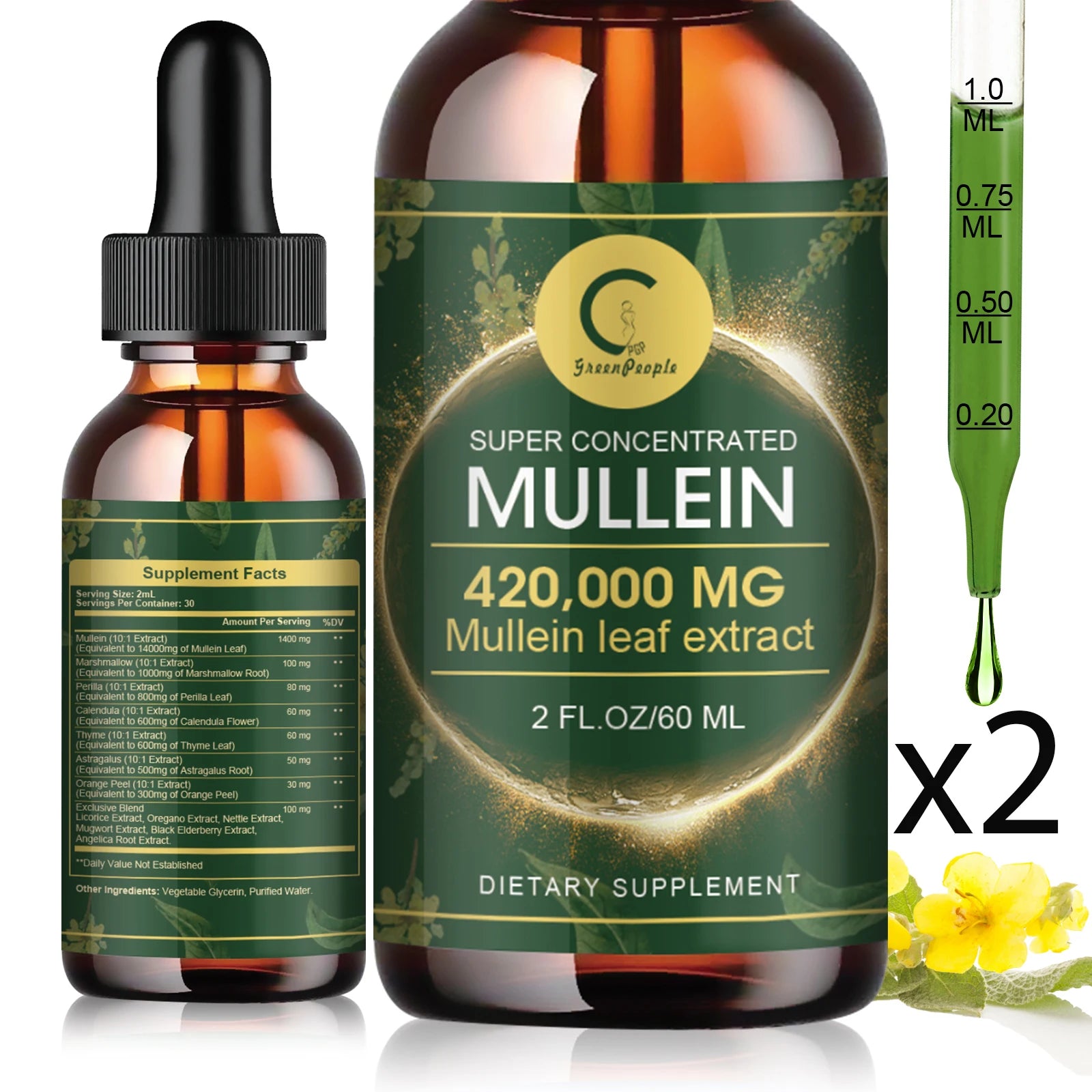 Mullein Drops for Lungs Detox & Cleanse