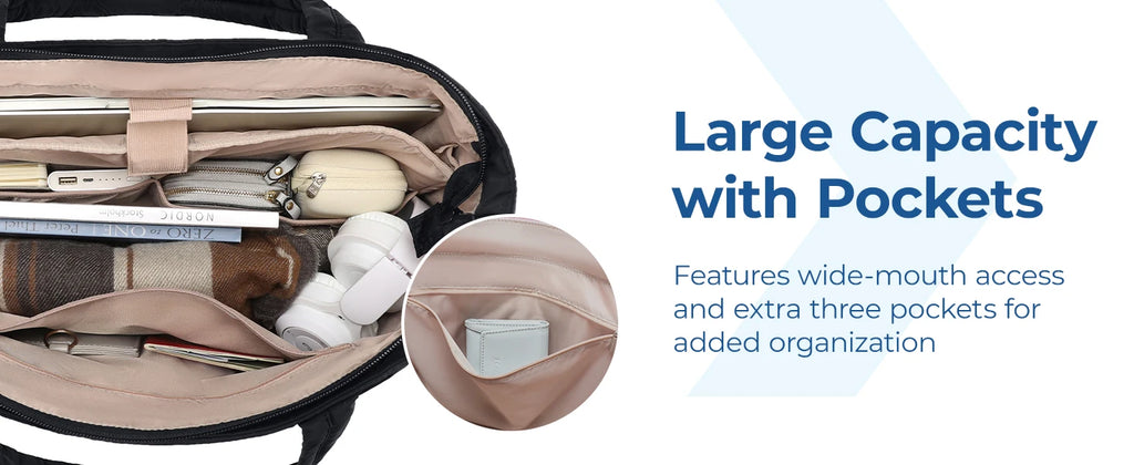 BAGSMART Tote Bag Large Capacity Puffer Padded Portable