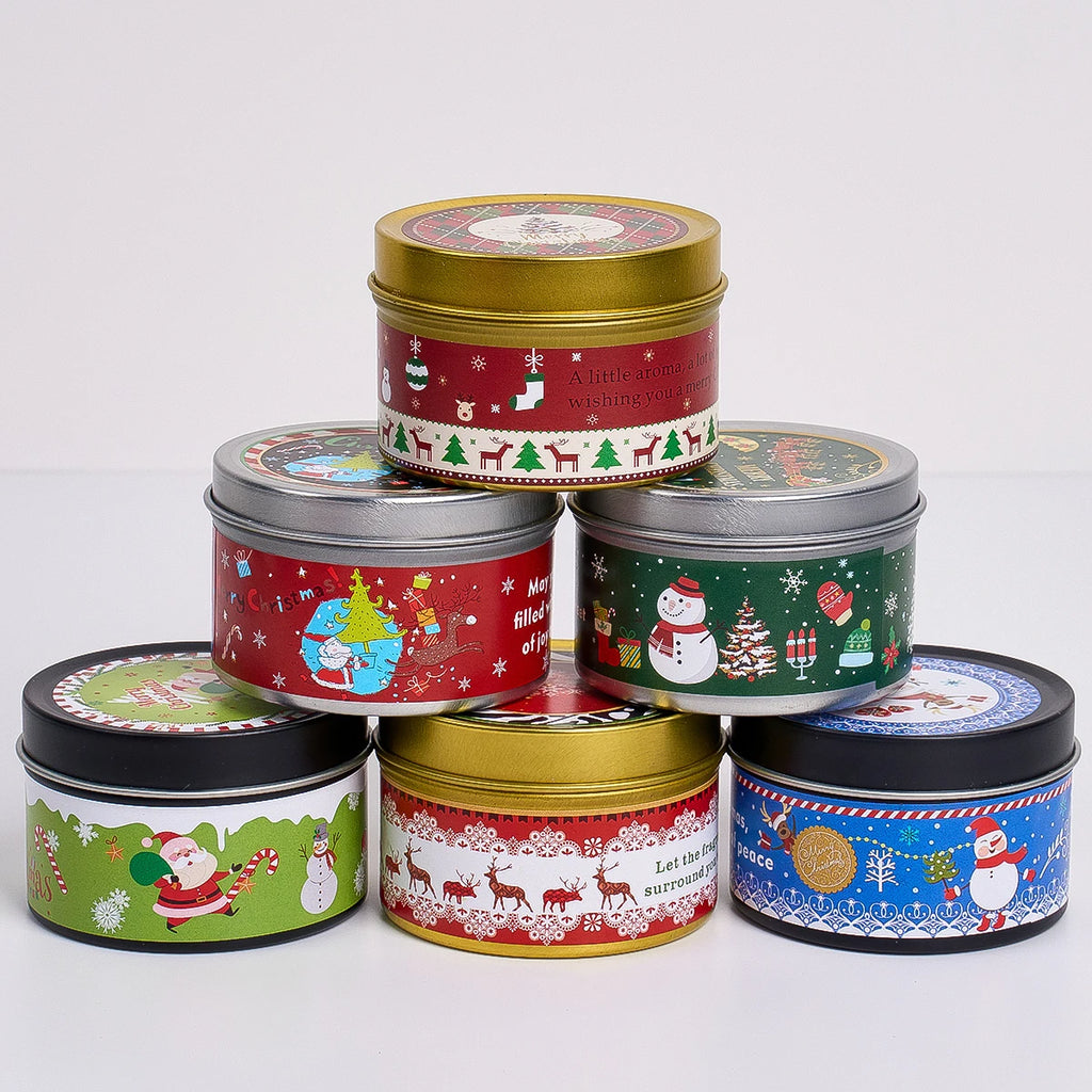 Christmas Scented Candle Set Gift Smokeless Aromatherapy Stonedried Flower Soy Wax
