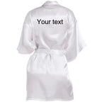 Customized Name Date Wedding Bathrobe Faux Silk Bridal Robe Bridesmaid