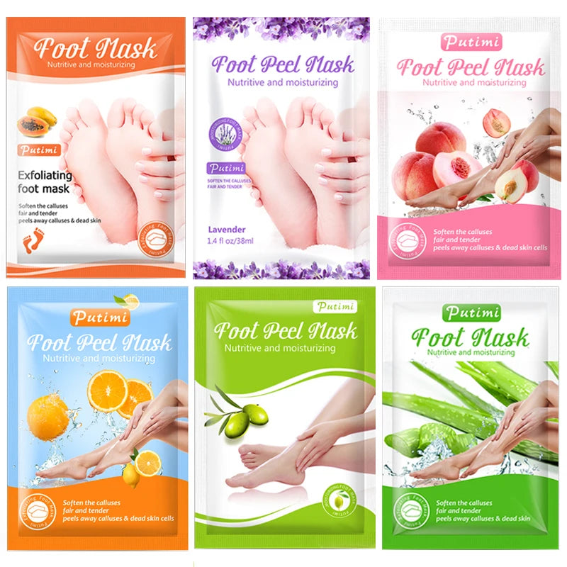 6 packs Exfoliating Foot Mask Dead Skin Remover Moisturizing