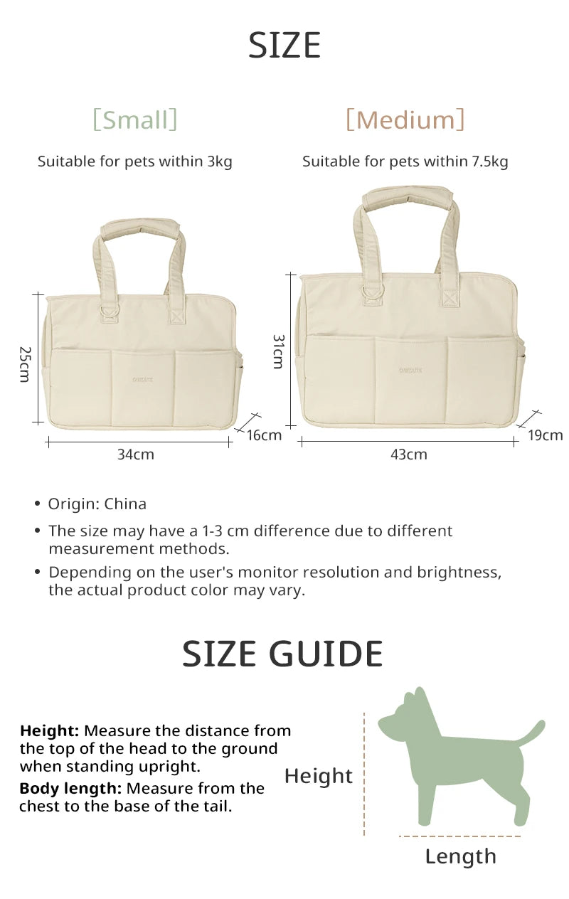 Portable One-Shoulder Bag Suitable for Pets Cats and Small Dogs Travel Walking Shopping