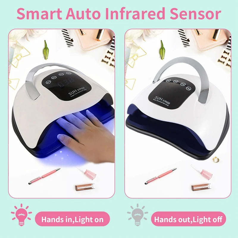 320W Professional Nail Dryer For Manicure Powerful UV Gel Lamp 72 LEDS UV Gel Varnish LCD Display Nail Salon Equipment