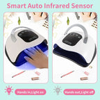 320W Professional Nail Dryer For Manicure Powerful UV Gel Lamp 72 LEDS UV Gel Varnish LCD Display Nail Salon Equipment