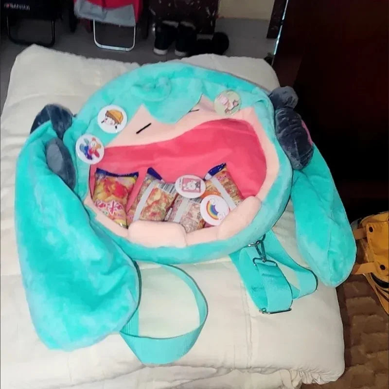 Hatsune Miku Shoulder Bag Backpack Cute Anime Girl Plush Cartoon Kawaii Student Bag Kids Gifts