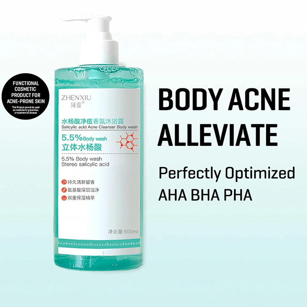 16.9 oz Salicylic Acid Body Wash Gentle Smoothing Mild Exfoliating Daily Deep Cleanses Acne and Sebum