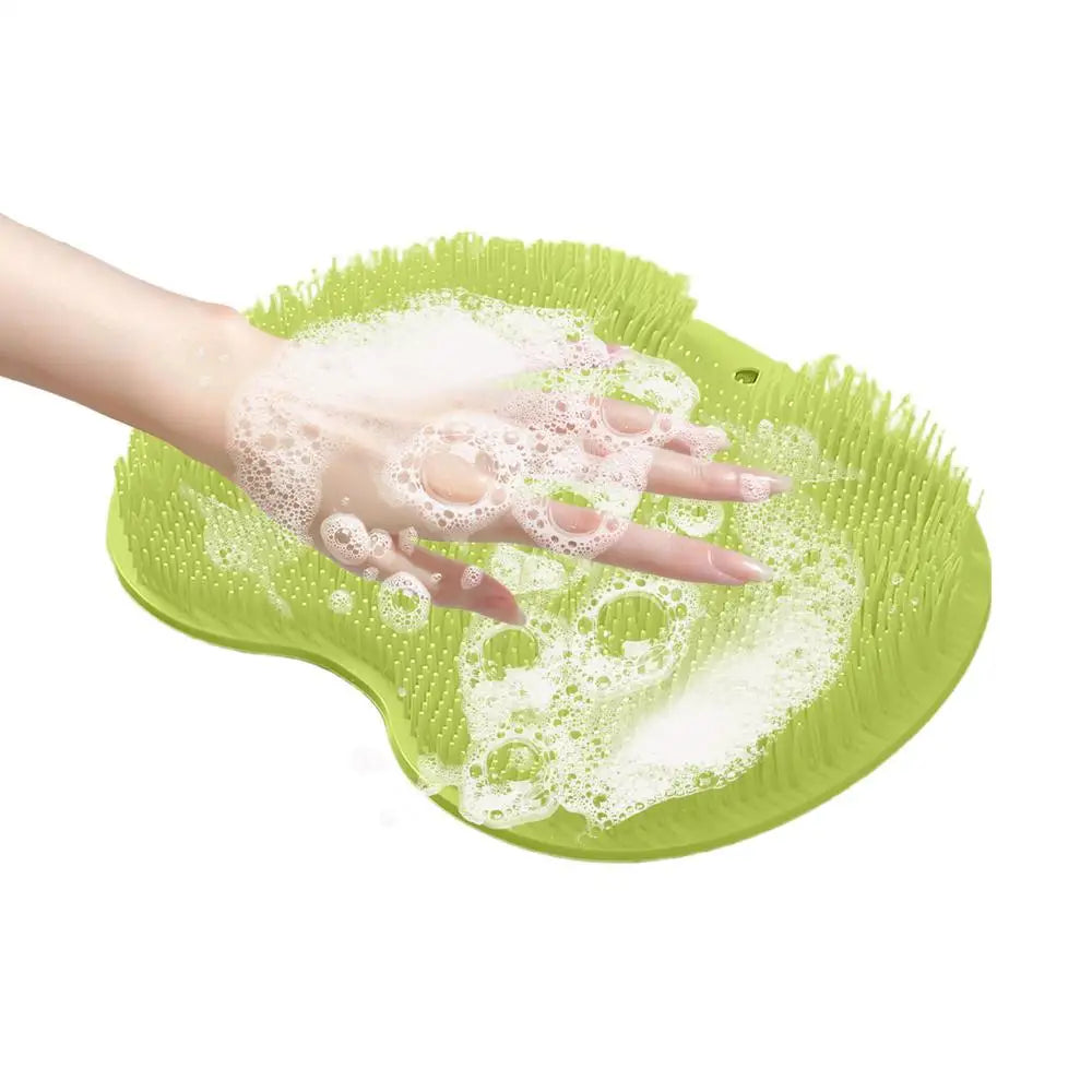 Scrubber Shower Massage Pad Silicone Wall Mounted Back Reusable Cleaning Brush Feet Washer Mat