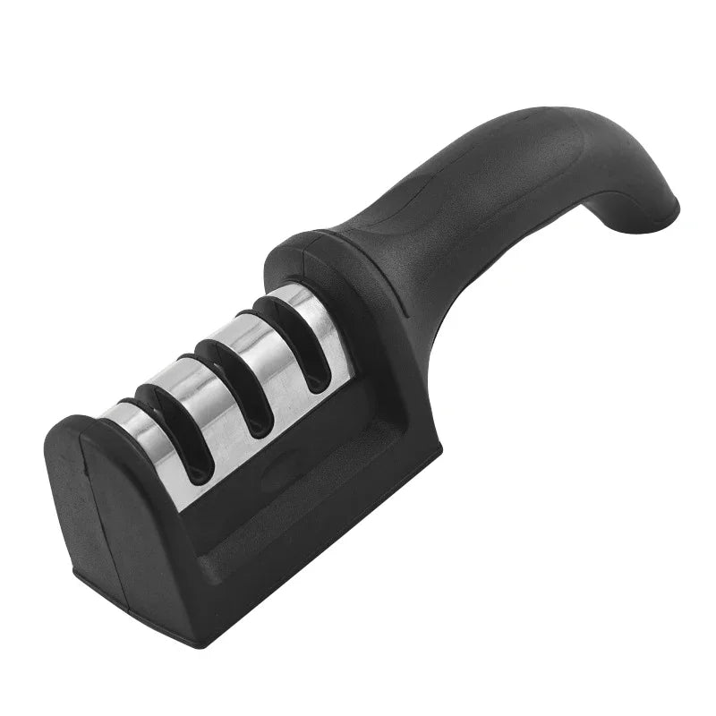 Knife Sharpener Handheld Multi-function 3 Stages Quick Sharpening Tool With Non-slip Base Kitchen Accessories