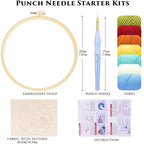 Punch Needle Kits for Beginners Adults Embroidery Starter Craft Tools Ocean Life Theme DIY Wall Art Gift for Women
