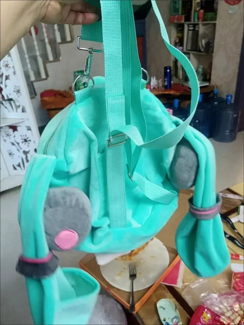 Hatsune Miku Shoulder Bag Backpack Cute Anime Girl Plush Cartoon Kawaii Student Bag Kids Gifts