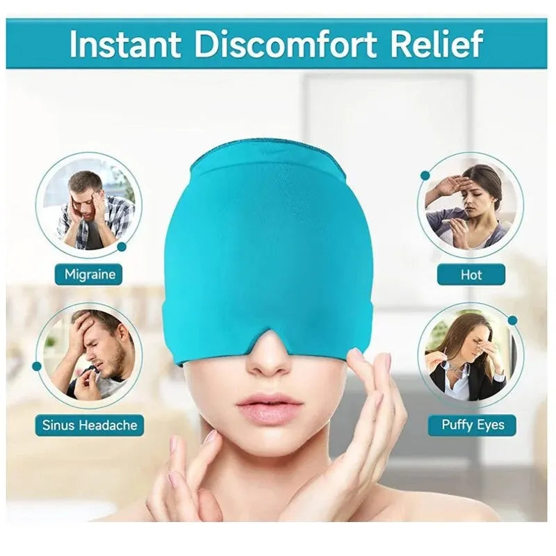 Headgear Migraine Relief Cap Gel Ice Single Layer  Stretchable Compress Hood
