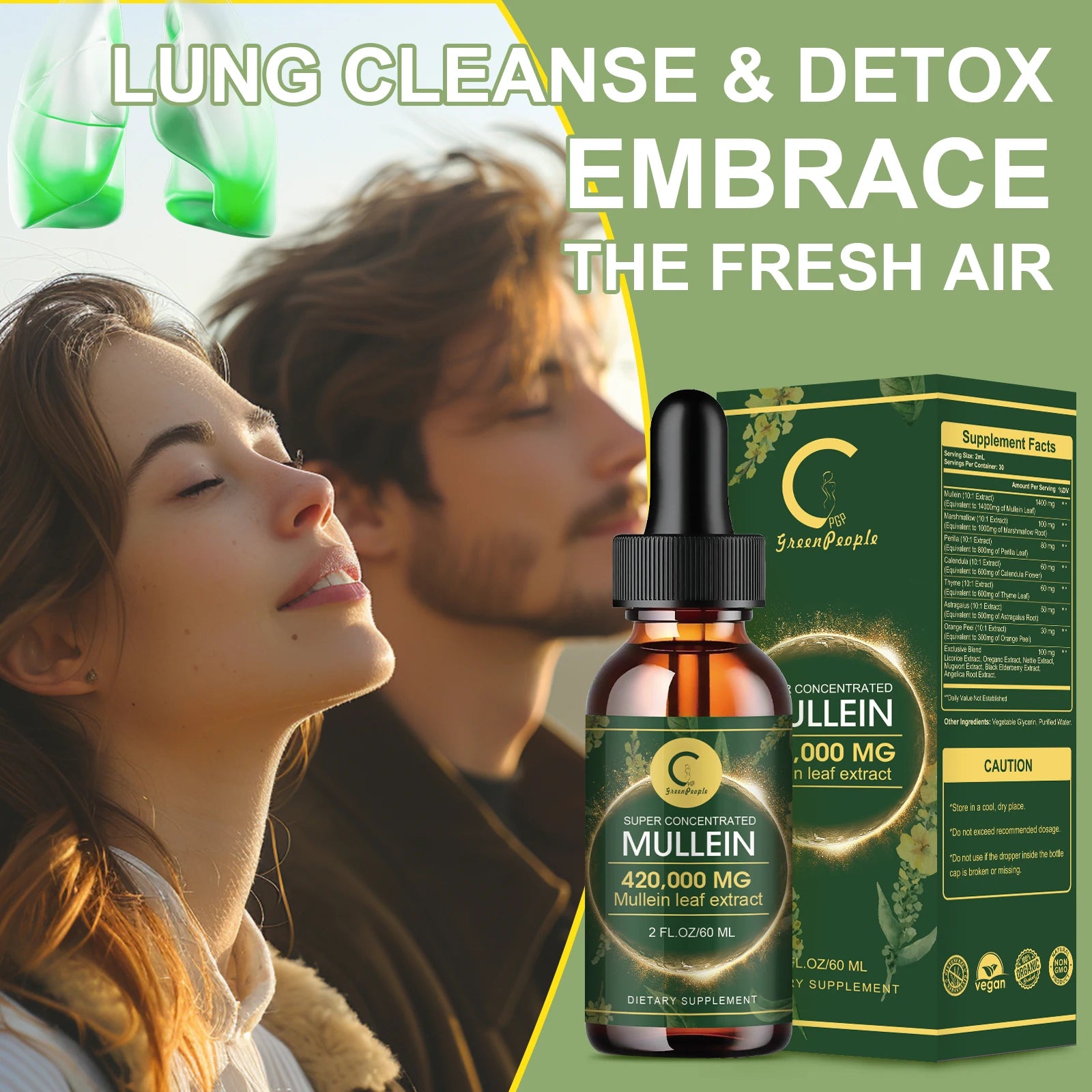 Mullein Drops for Lungs Detox & Cleanse