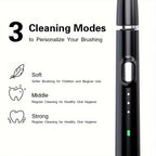 Electric Toothbrush Portable USB Rechargeable 6 Replaceable Heads Suitable for Travel