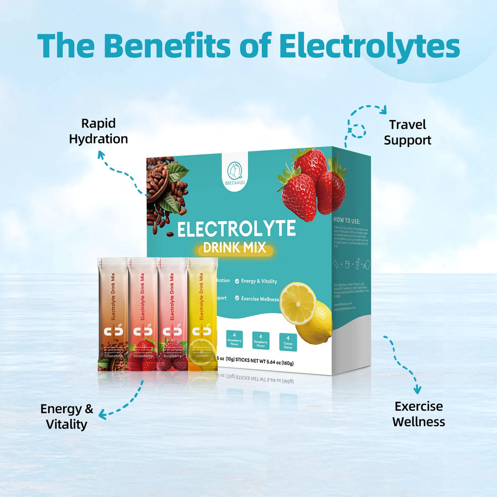 Electrolyte Powder Sugar Free 0 Calories Mixture Drinks Quickly Hydrate Provide Endurance & Energy Support Non GMO