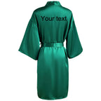 Customized Name Date Wedding Bathrobe Faux Silk Bridal Robe Bridesmaid