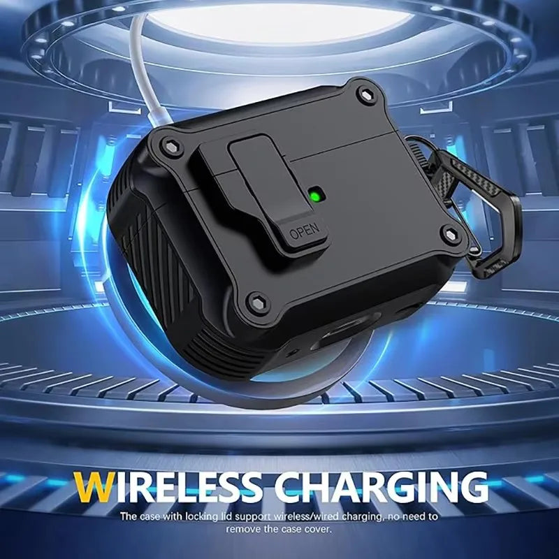 Security Lock Cover for AirPods Pro 3 2025 Pro 3rd Gen 2025 Headphone Fundas With Hook