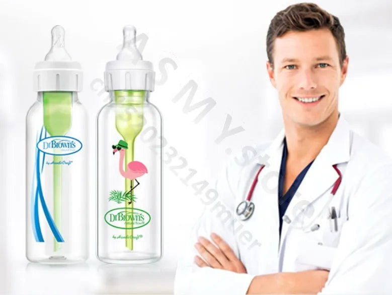 Dr. Brown's Newborn Baby Bottle With Valve Anti-Colic Glass Hare-Lip Babies