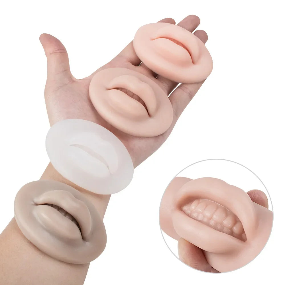 1pcs Microblading Reusable 5D Silicone Practice Lips Solid Lip Block For PMU Beginner Training Tattoo