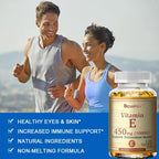 Bcuelov Vitamin E 450MG  Supports Immune System & Skin Nutrition Natural Antioxidant Gluten & Dairy Free