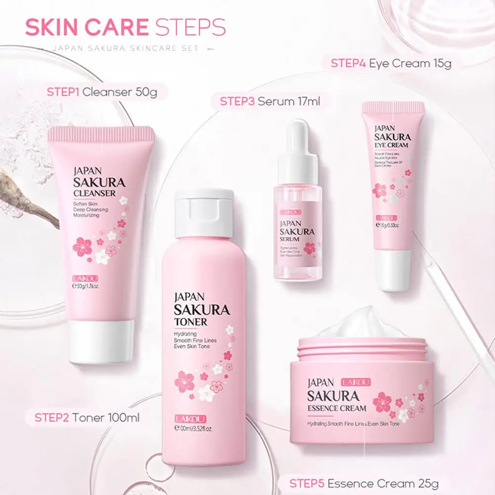 5/3pcs Sakura Skin Care Sets Gift Box