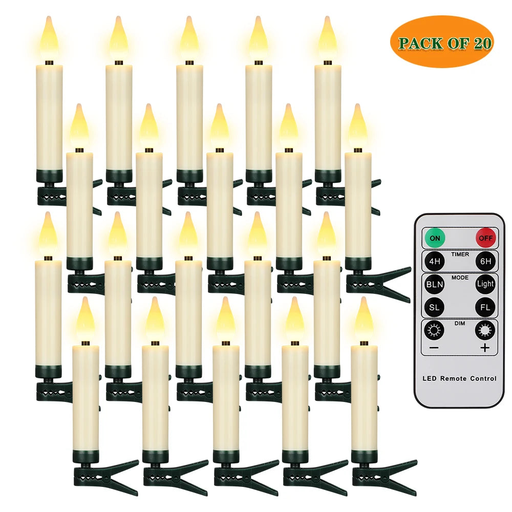 FPOO Candles LED Christmas Timer Remote Flickering Flame