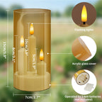 Flameless 3 in 1 LED Taper Candles with 15CM Battery Operated Flickering Electric Window Candles for Christmas Wedding