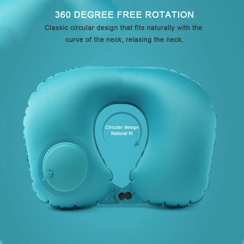 Travel Neck Pillow Inflatable Airplane U-shaped Cervical Orthopedic Portable Foldable