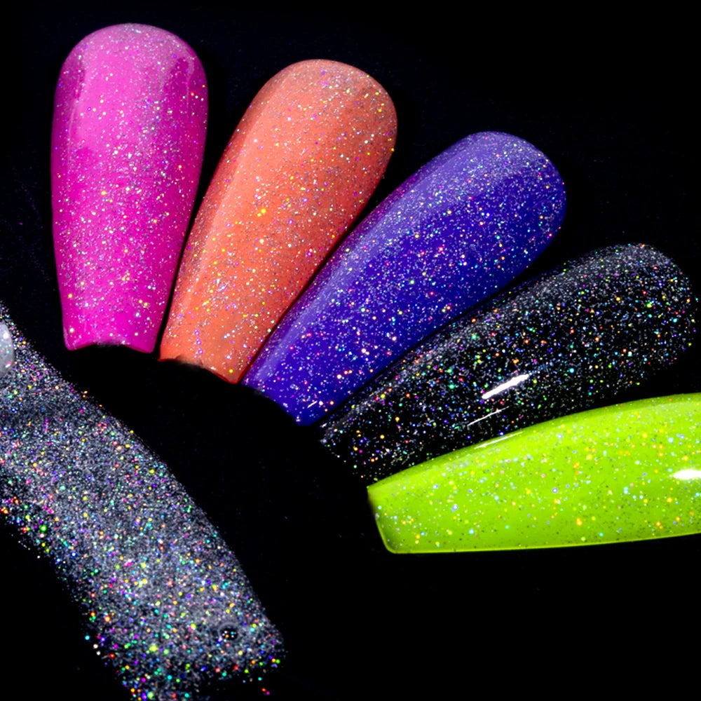 1 Pcs Super Laser Top Coat Gel Nail Polish 2 IN 1 Mermaid Sparkle Gel Finish Semi Permanent UV Glitter Topcoat Sealer