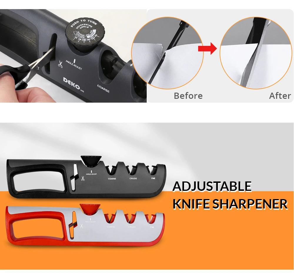 Knife Sharpener 5 in 1 Adjustable Angle Scissors Sharpening
