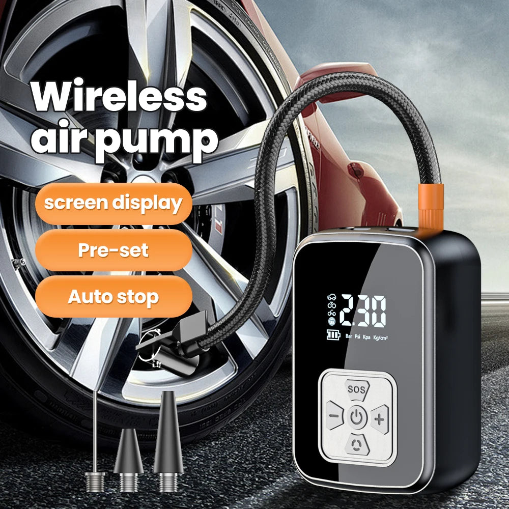 Portable Car Air Pump Electric Tire Inflator Intelligent Digital Display Car Motorcycle Bicycle Air Compressor