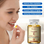 Bcuelov Vitamin E 450MG  Supports Immune System & Skin Nutrition Natural Antioxidant Gluten & Dairy Free