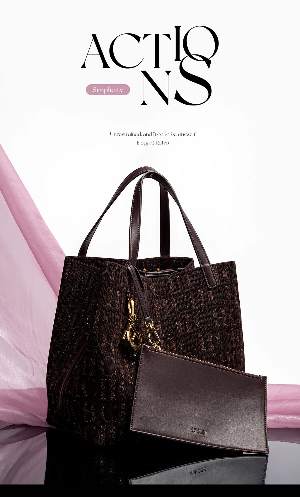 Fashion New Solid Color Women's Bucket Bag Large Capacity Letter Design Small Card Bag Accessories Handbag