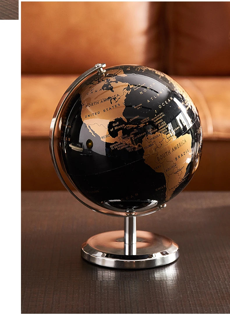 Retro World Globe Learning Map Kids Study Desk Geography Education