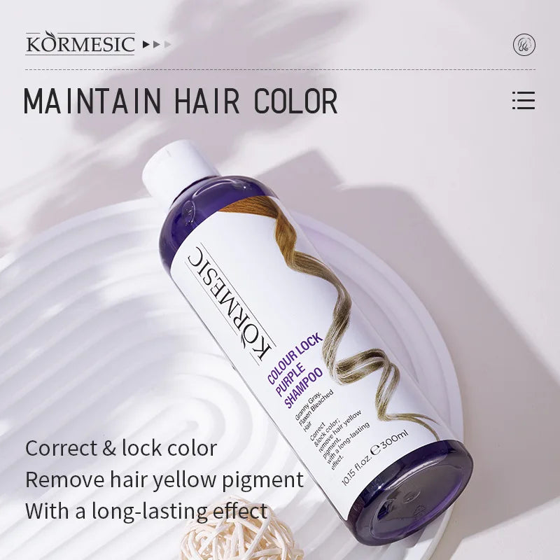 Professional Purple Shampoo Yellow Removal Post Dyeing Gray Hair Bleached Highlighted Revitalize 300ml