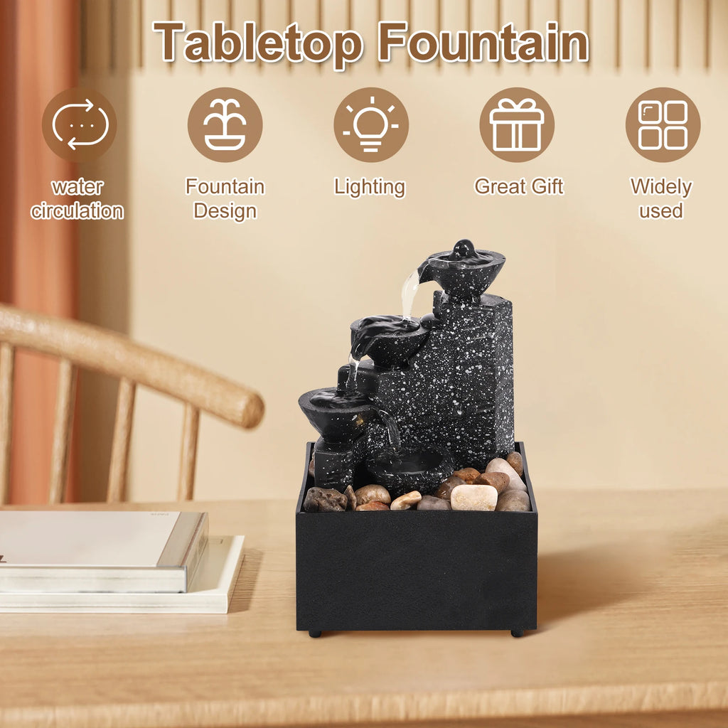Desktop Waterfall Decoration Flowing Water Small Living Room Office Tabletop Fountain