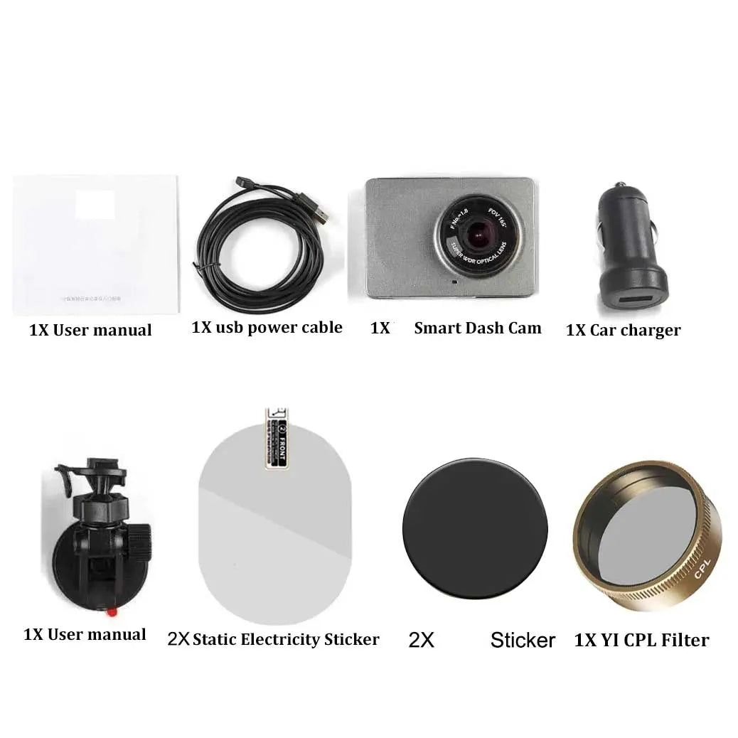 xiao YI Smart Dash Cam For Car ADAS 2.7 Screen Full HD 1080P Dash Cam Night Vision ADAS English International Version