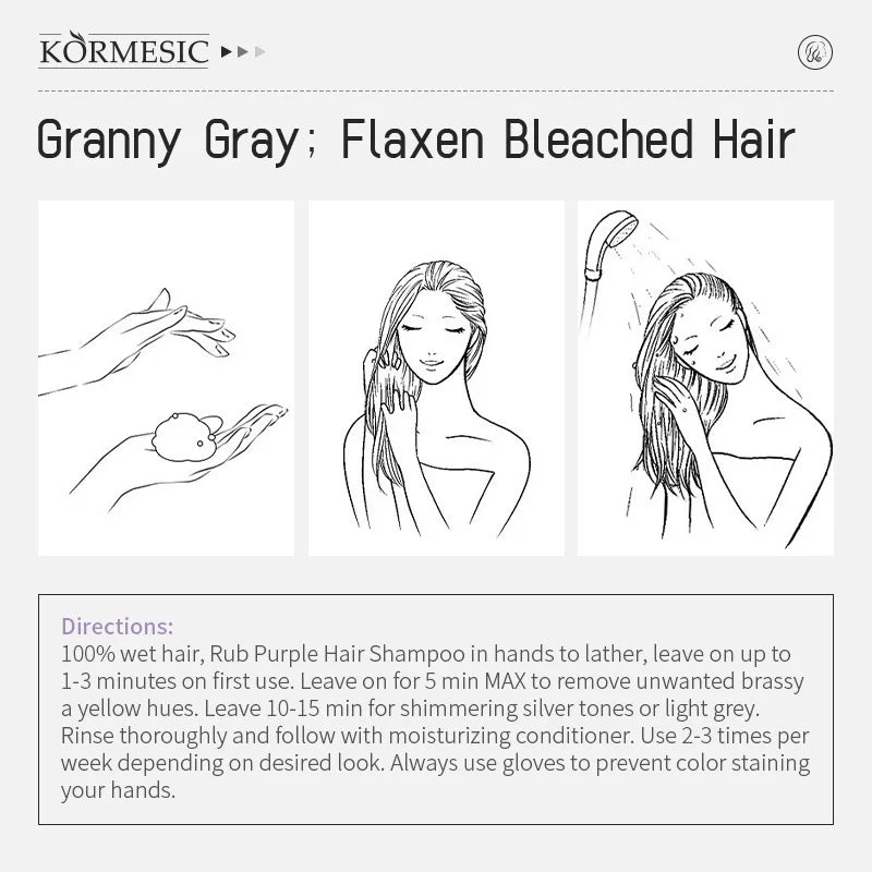 Professional Purple Shampoo Yellow Removal Post Dyeing Gray Hair Bleached Highlighted Revitalize 300ml