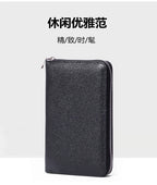 RFID Anti-Theft Cowhide Leather Wallet Brush Head Layer Large Capacity