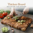 XINZUO Acacia Wood Cutting Board Cut Bread Fruit Meat Wooden Chopping Blocks Non-Slip Kitchen Tools