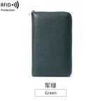 RFID Anti-Theft Cowhide Leather Wallet Brush Head Layer Large Capacity