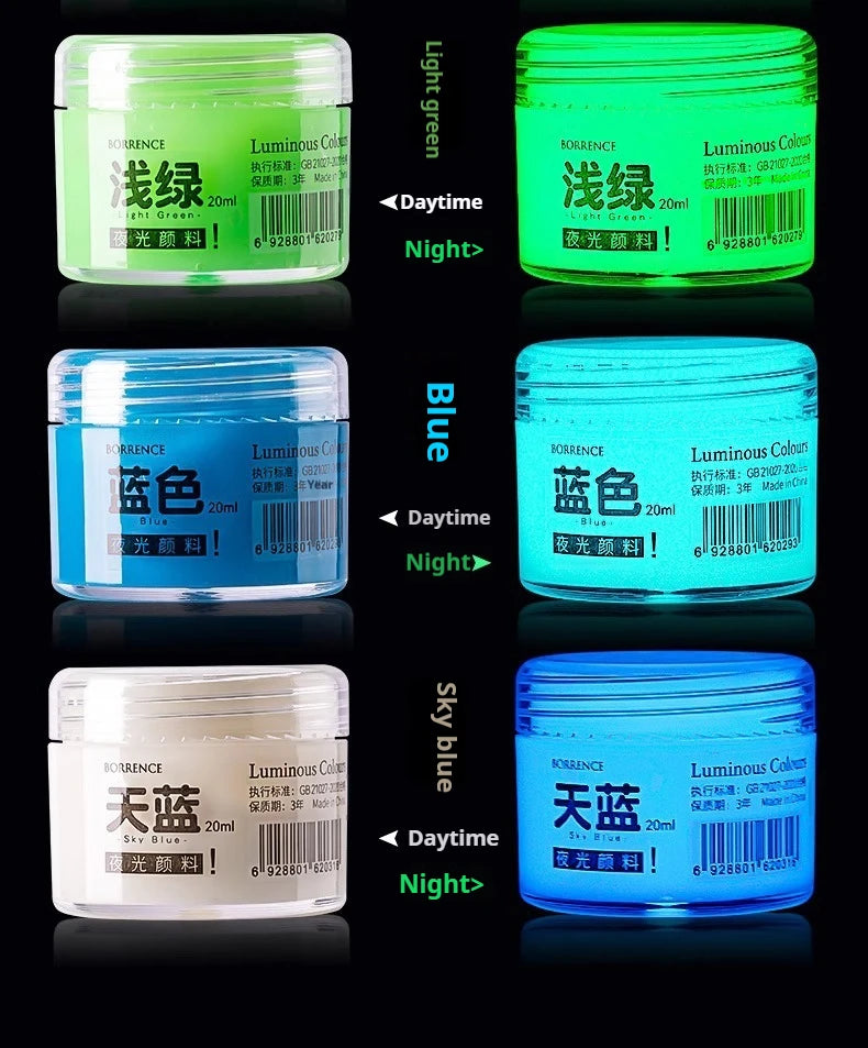 Glow-in-the-dark 20ml Fluorescent Acrylic Pigment