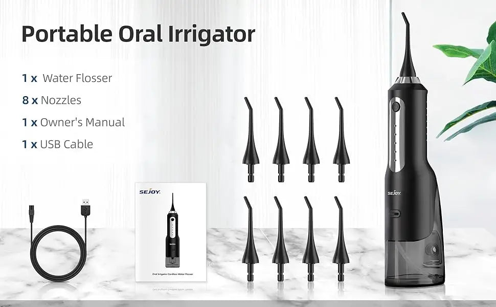 Sejoy Cordless Electric Water Flosser for Teeth Dental Portable Oral Irrigator Rechargeable