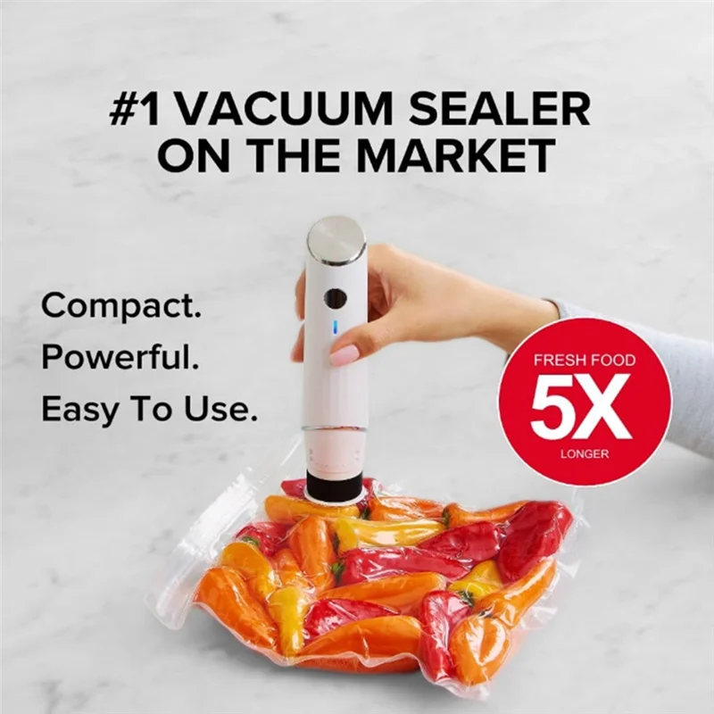 Compact Vacuum Sealer For Food Meal Saver Portable Powerful Handheld Meat Veggies Gift