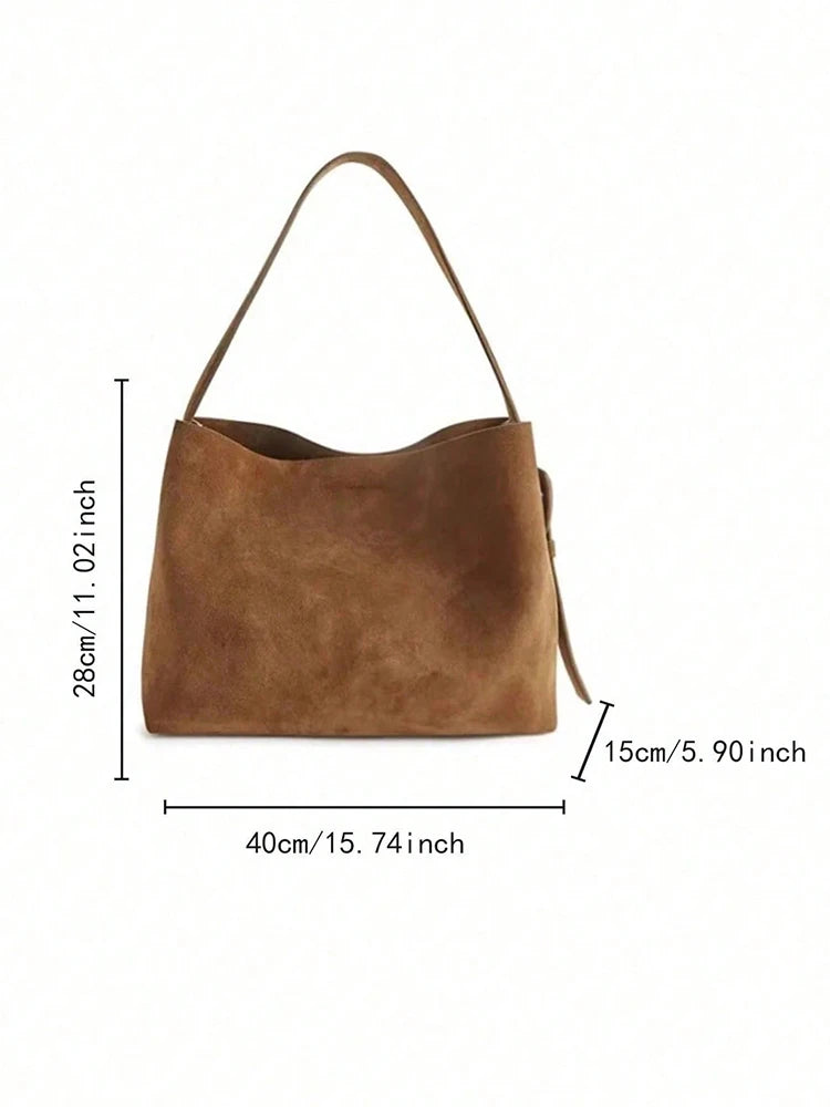 Retro Bag Brown Large Capacity Shoulder Underarm Crossbody Fashion Leisure